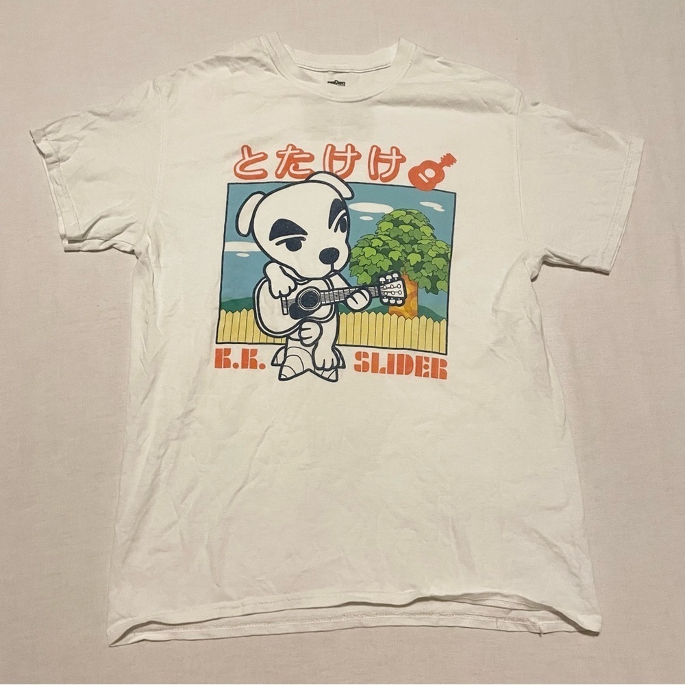 Animal Crossing K.K. Slider Dog T-Shirt Medium Video Game Guitar